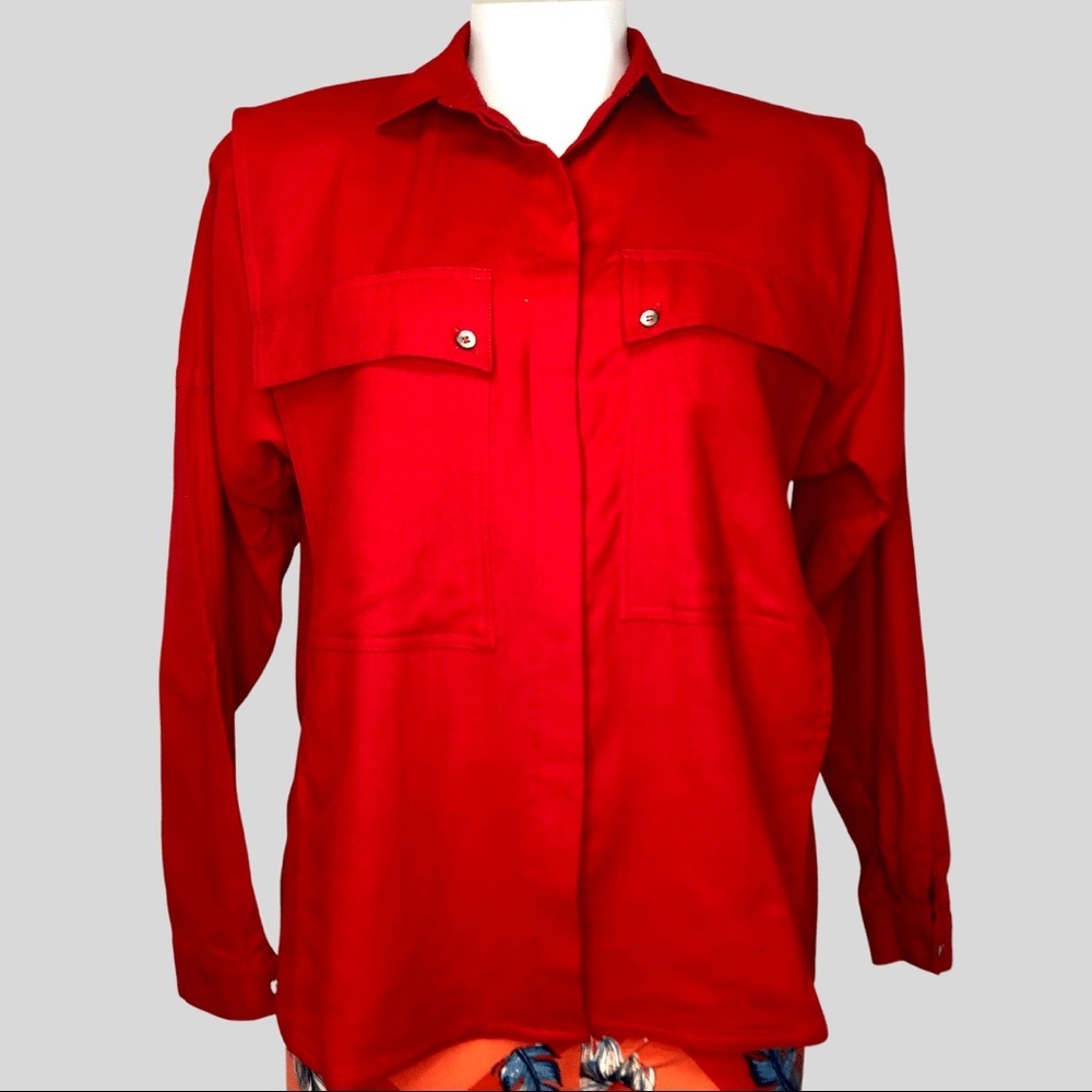 Women Baldanza button down wool blend shirt, sz 8